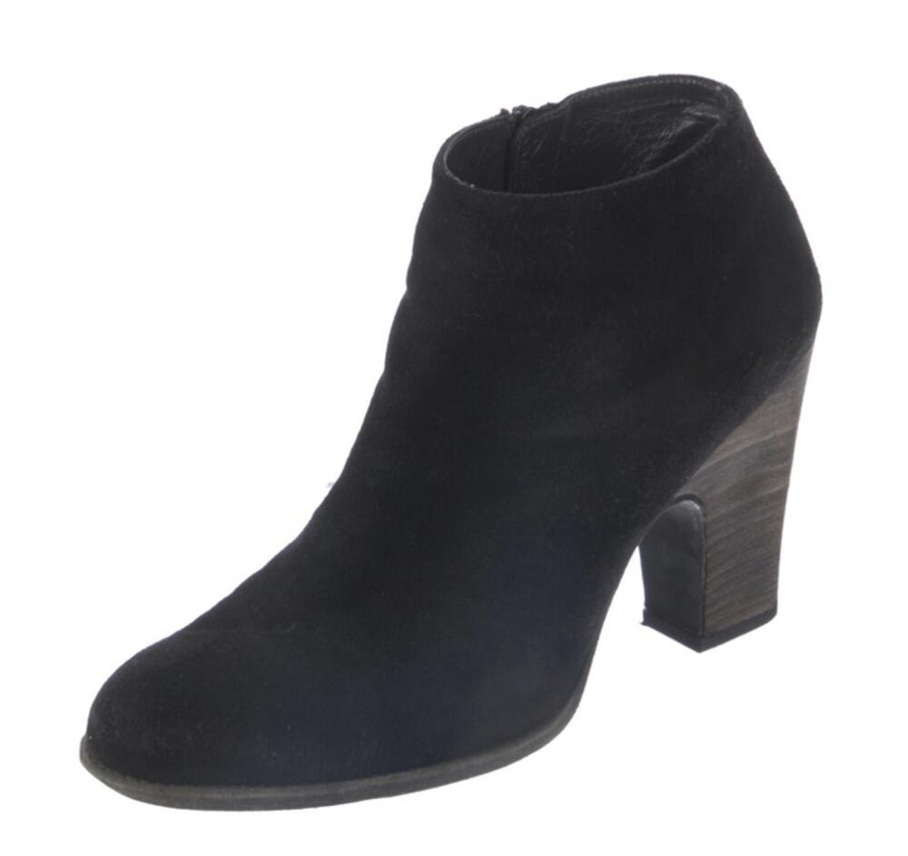 Stuart Weitzman Black Suede Ankle Boots 8M